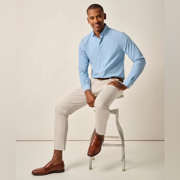 Johnnie-O NWT Everyday Performance Button Down Shirt Travis Laguna Blue XL - Picture 6 of 11